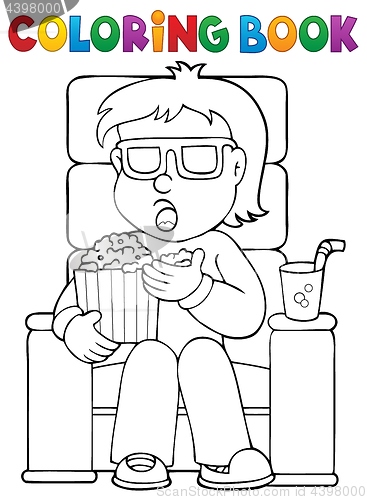 Image of Coloring book boy in cinema theme 1