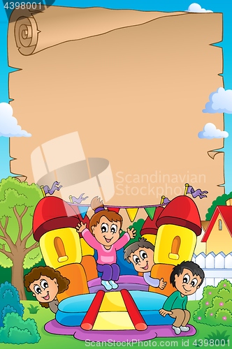 Image of Kids on inflatable castle parchment 1