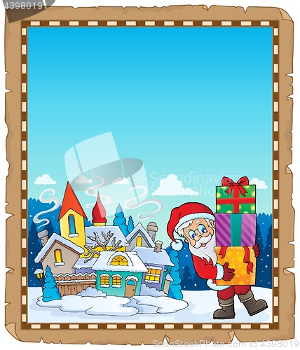 Image of Santa Claus near village parchment 2