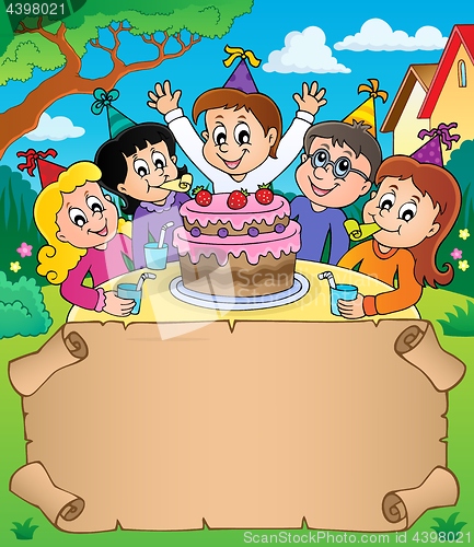 Image of Small parchment with kids party topic 2