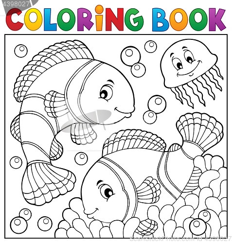 Image of Coloring book clownfish topic 3