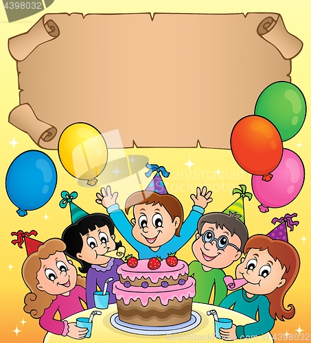 Image of Small parchment with kids party topic 3