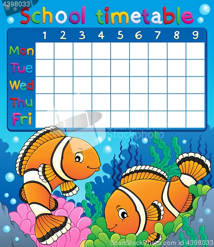 Image of School timetable with clownfish theme