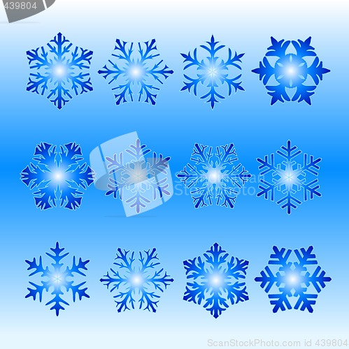 Image of simple design of snowflakes