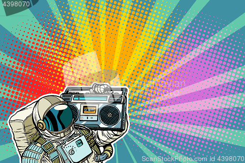 Image of astronaut with Boombox, audio and music
