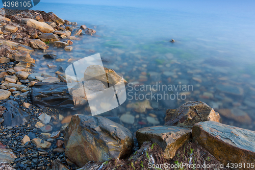 Image of Stone beach of the Black Sea, Anapa, Russia