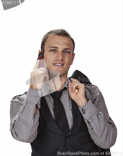 Image of Young Businessman on the Phone