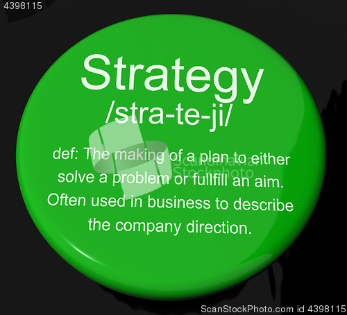 Image of Strategy Definition Button Showing Planning Organization And Lea