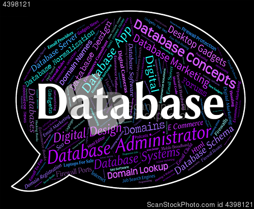Image of Database Word Means Information Text And Computers