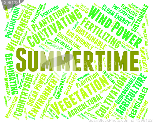 Image of Summertime Word Represents Text Warm And Season