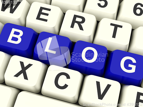 Image of Blog Computer Keys In Blue For Blogger Website