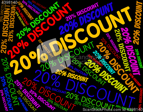 Image of Twenty Percent Discount Shows Words Sale And Text