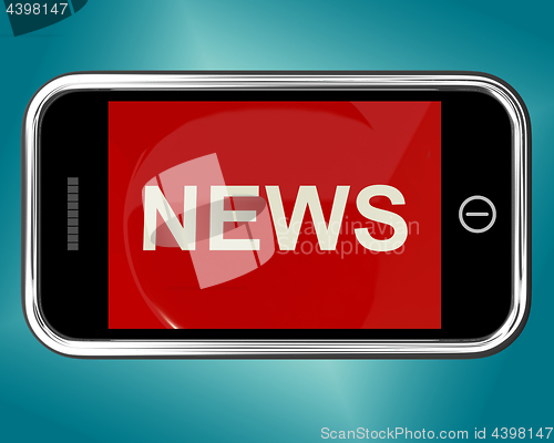 Image of News Headline On Mobile For Online Information Or Media