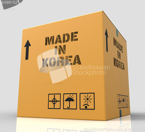 Image of Made In Korea Represents Trade Production And Parcel 3d Renderin