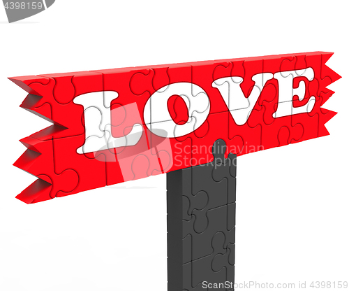 Image of Love Word Shows Heart Romance For Valentines