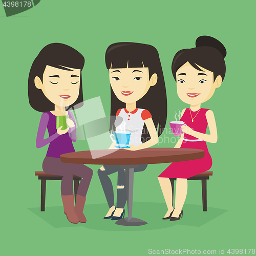 Image of Group of women drinking hot and alcoholic drinks.