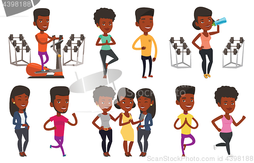 Image of Vector set of sport characters.