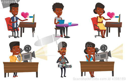 Image of Vector set of media people characters.