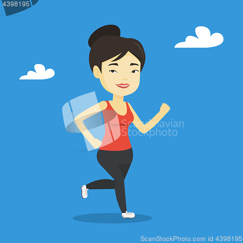Image of Young woman running vector illustration.