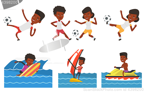 Image of Vector set of sport characters.