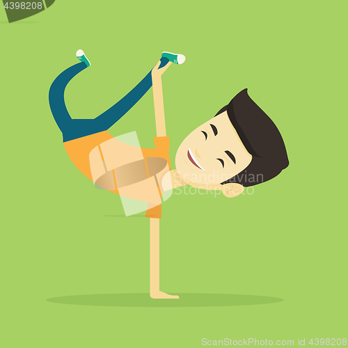 Image of Young man breakdancing vector illustration.