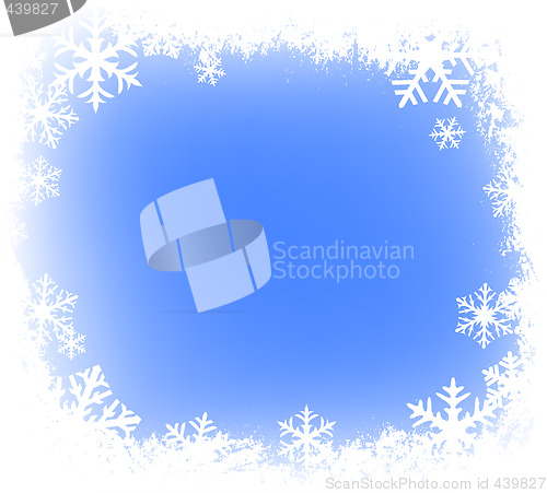 Image of grunge snowflakes frame