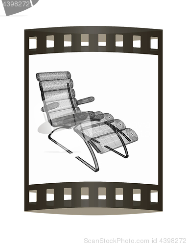 Image of Medical chair for cosmetology. 3d illustration. The film strip.