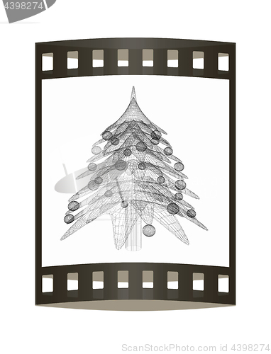 Image of Christmas tree concept. 3d illustration. The film strip.