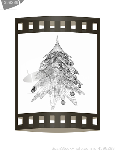 Image of Christmas tree concept. 3d illustration. The film strip.