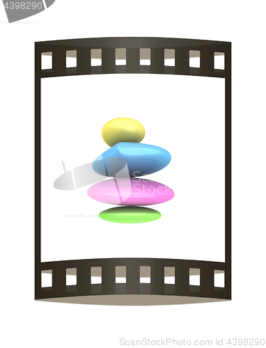 Image of Spa stones. 3D illustration. The film strip.