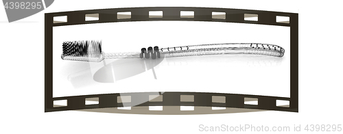 Image of Toothbrush. 3d illustration. The film strip.
