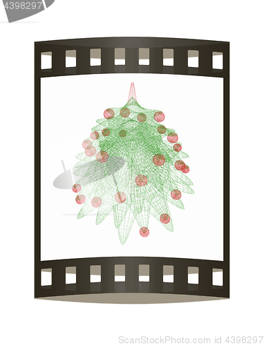 Image of Christmas tree concept. 3d illustration. The film strip.