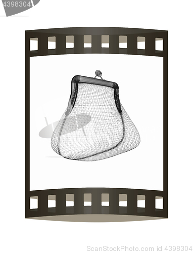 Image of purse on a white. 3D illustration. The film strip.