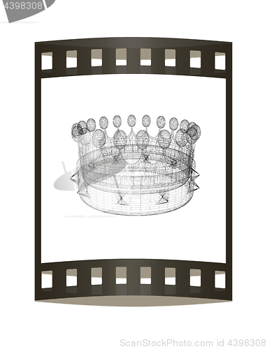 Image of Crown. 3D illustration. The film strip.