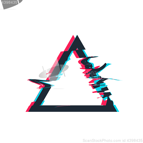 Image of Glitch distortion frame. Vector triangle illustration