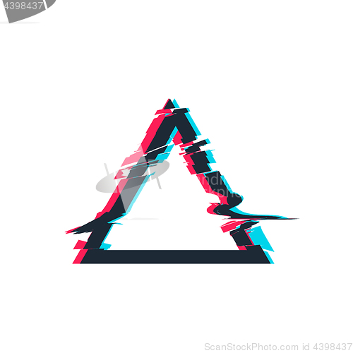 Image of Glitch distortion frame. Vector triangle illustration