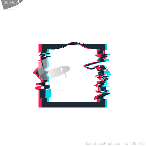 Image of Glitch distortion frame. Vector square illustration