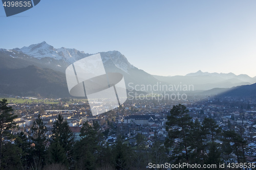 Image of View to Garmisch-Partenkirchen at evening