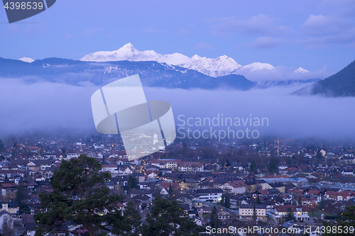 Image of View to Garmisch-Partenkirchen in the morning