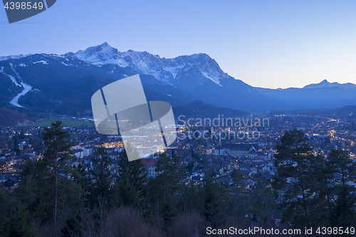 Image of View to Garmisch-Partenkirchen at evening