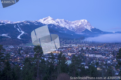 Image of View to Garmisch-Partenkirchen in the morning