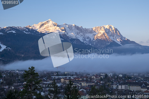 Image of View to Garmisch-Partenkirchen in the morning