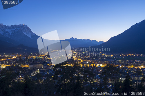 Image of View to Garmisch-Partenkirchen at evening