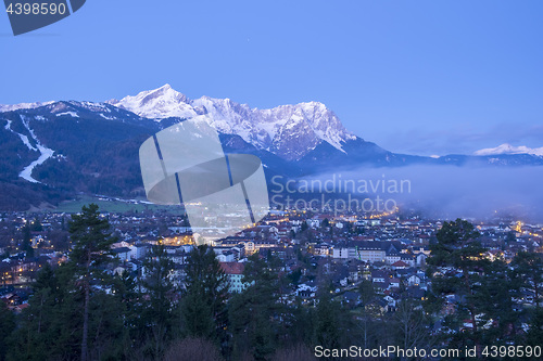 Image of View to Garmisch-Partenkirchen in the morning