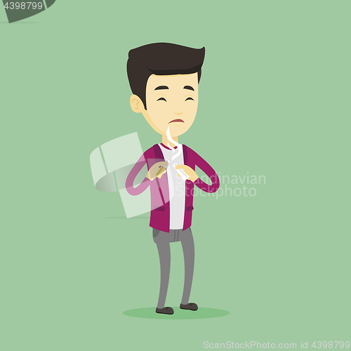 Image of Young man quitting smoking vector illustration.