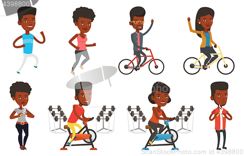 Image of Vector set of sport characters.