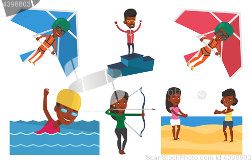 Image of Vector set of sport characters.