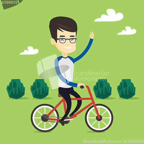 Image of Man riding bicycle vector illustration.