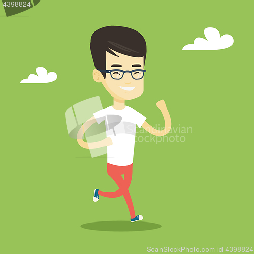 Image of Young man running vector illustration.