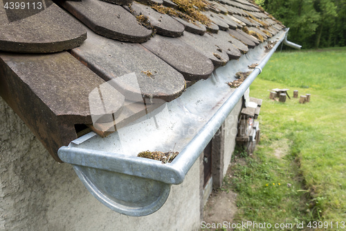 Image of a typical gutter with dirt